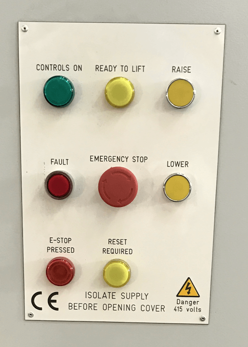 control buttons engraved